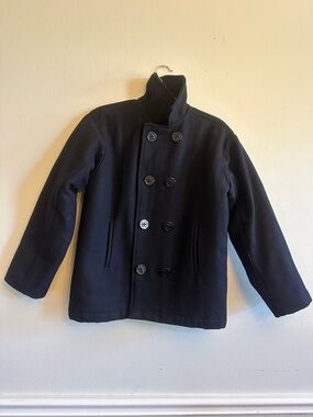 Navy blue women’s peacoat wool blend size L 14 _ 16